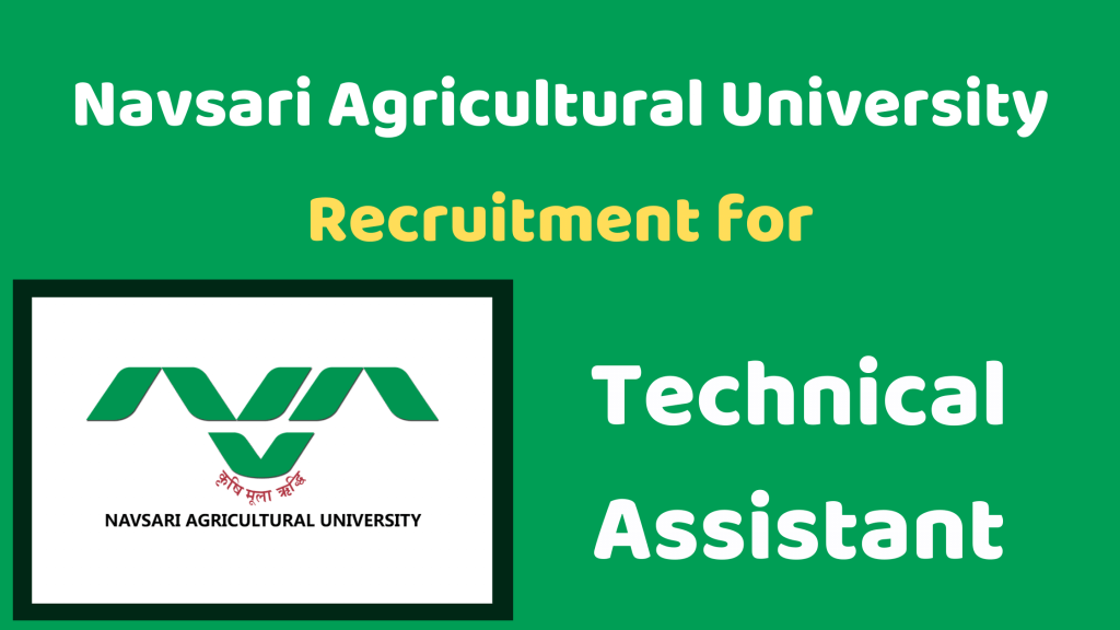 Navsari Agricultural University recruitment for Technical Assistant.