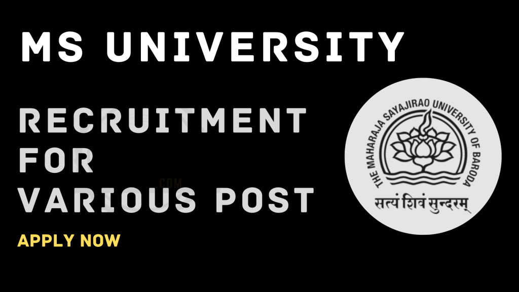 MS University Recruitment for Assistant Engineer & Others.