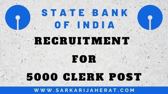 SBI Recruitment for 5000 Junior AssociatesClerk Post.