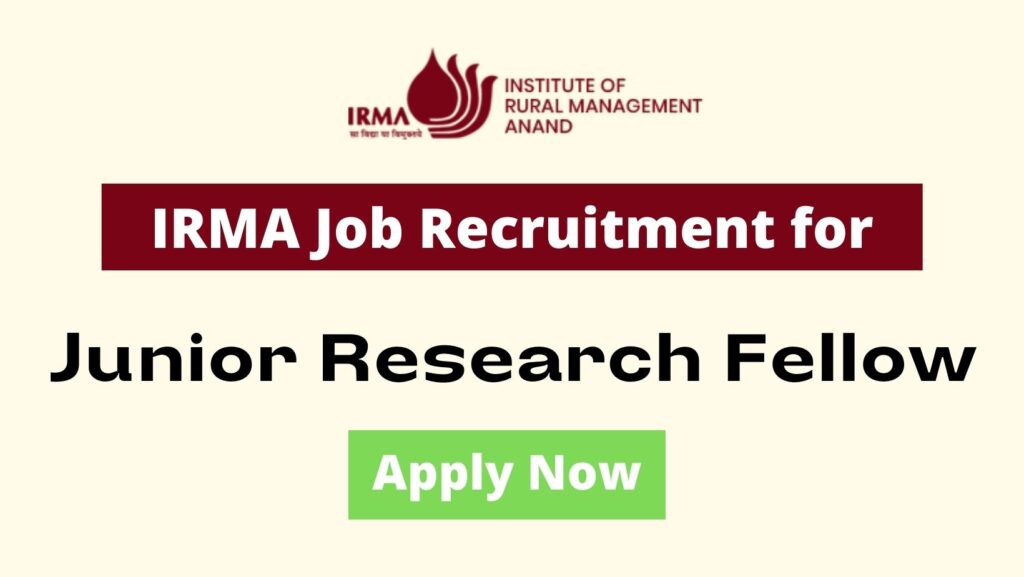 IRMA Job Recruitment for Junior Research Fellow 2021.