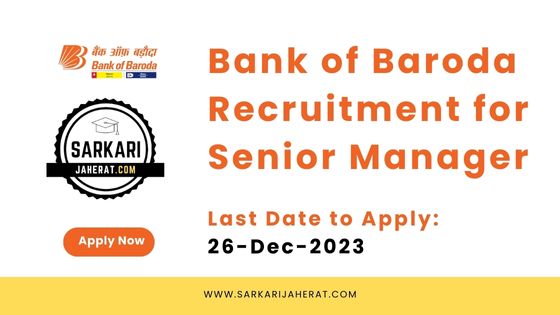 Bank of Baroda Recruitment for Senior Manager